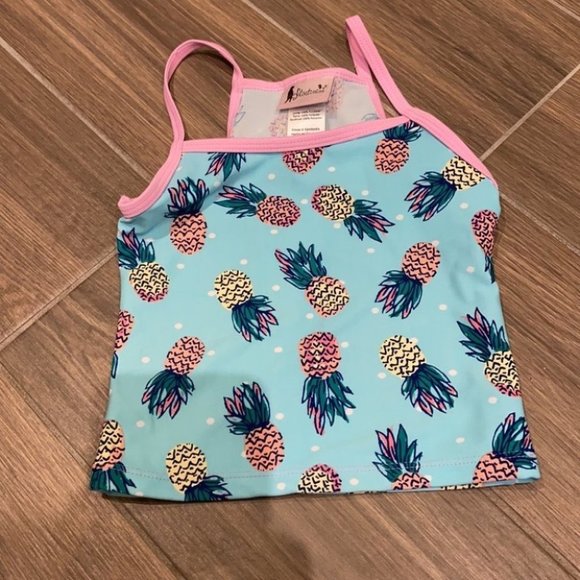 Floatimini Girl Pineapple 3 Piece Swimsuit Bathing Swimming Suit Size 4 - Picture 3 of 5